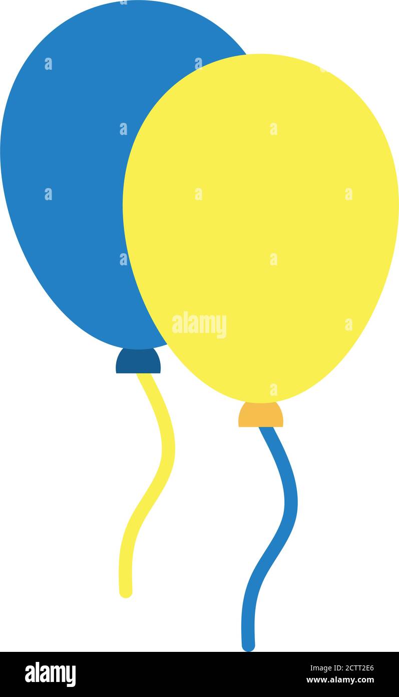 balloons icon over white background, flat style, vector illustration ...