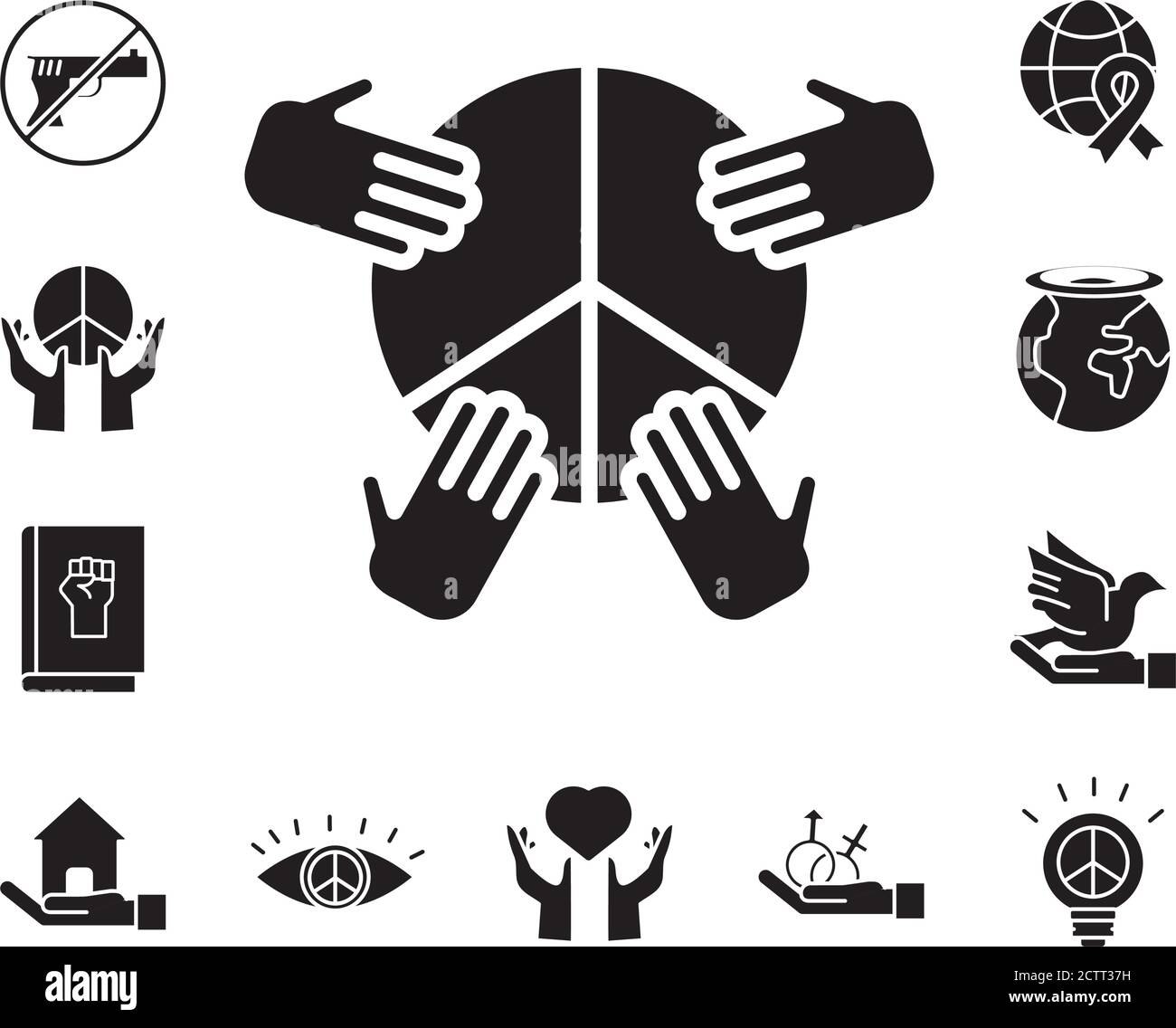 bundle of twenty human rights silhouette style set icons vector ...