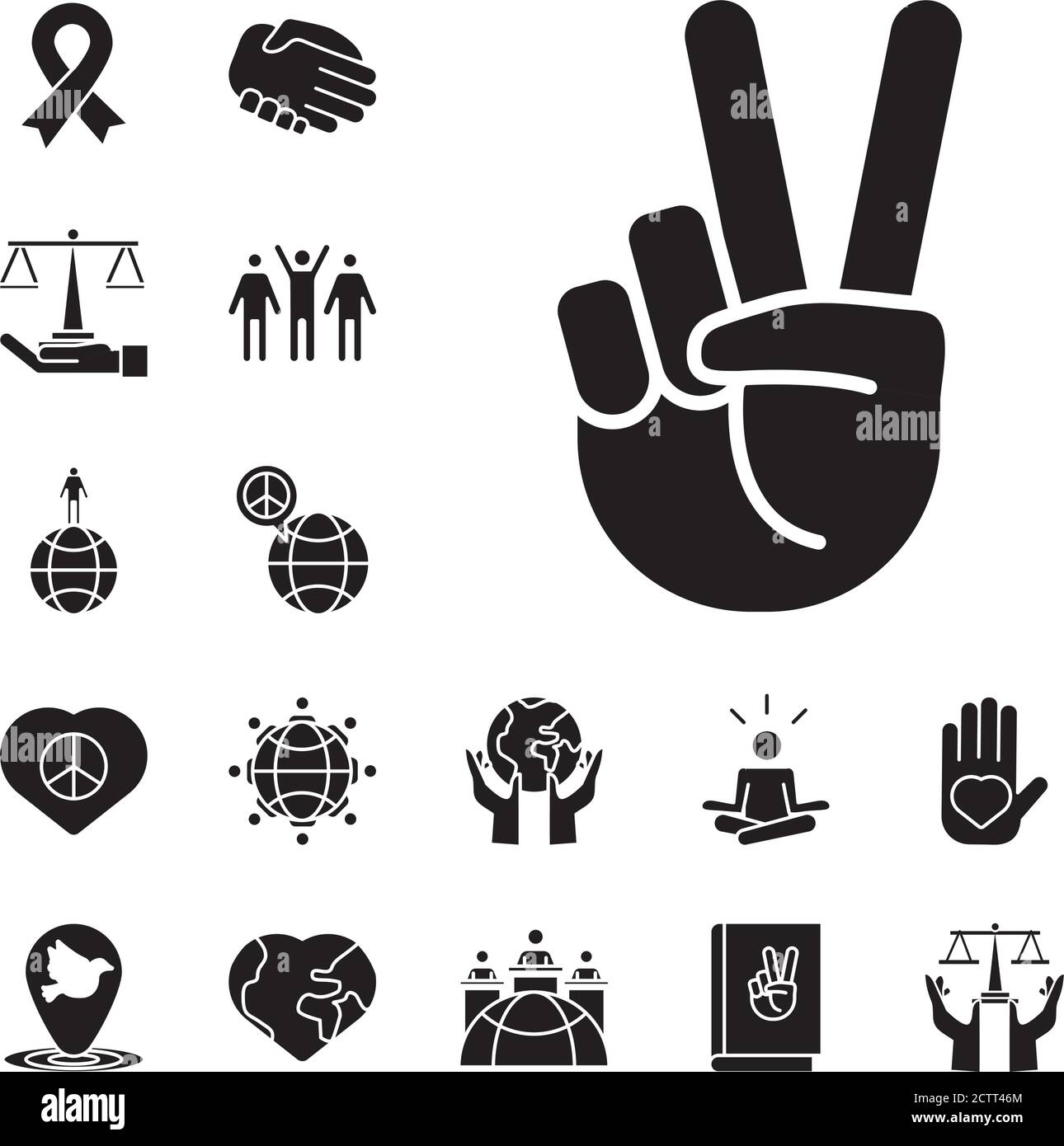 bundle of twenty five human rights silhouette style set icons vector ...