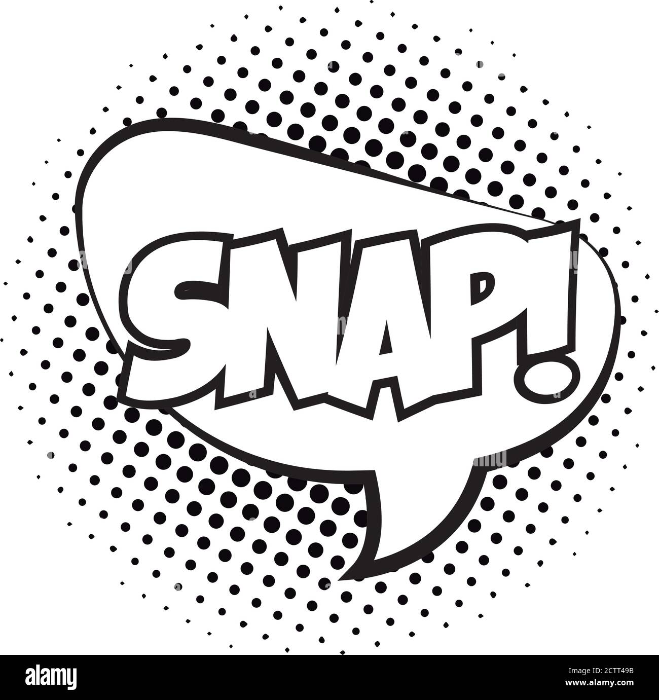 speech bubble with snap word pop art line style vector illustration