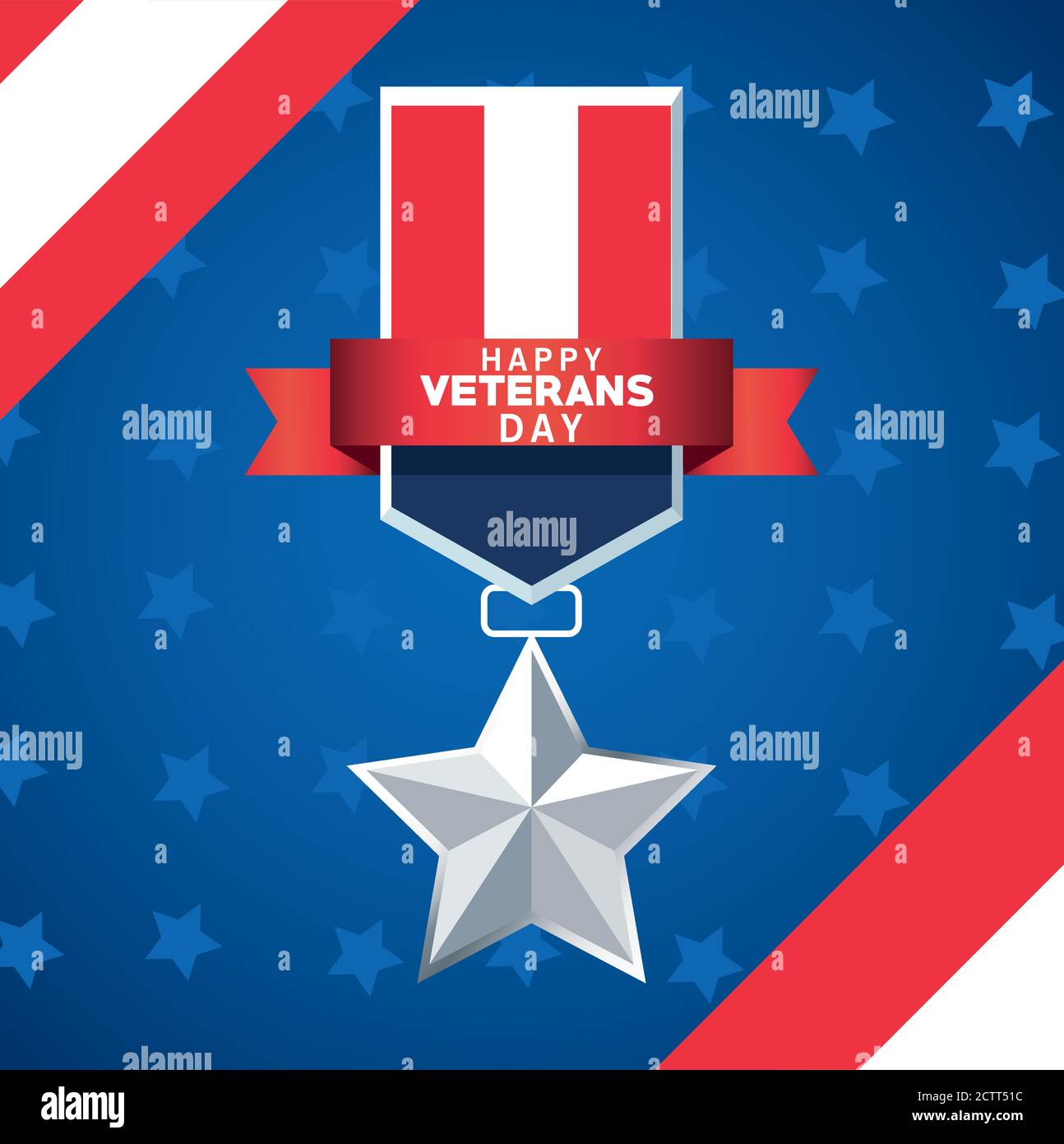 happy veterans day lettering with usa flag medal vector illustration ...