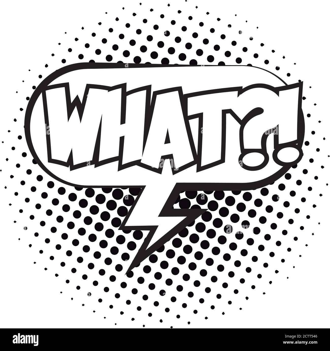 speech bubble with what word pop art line style vector illustration ...