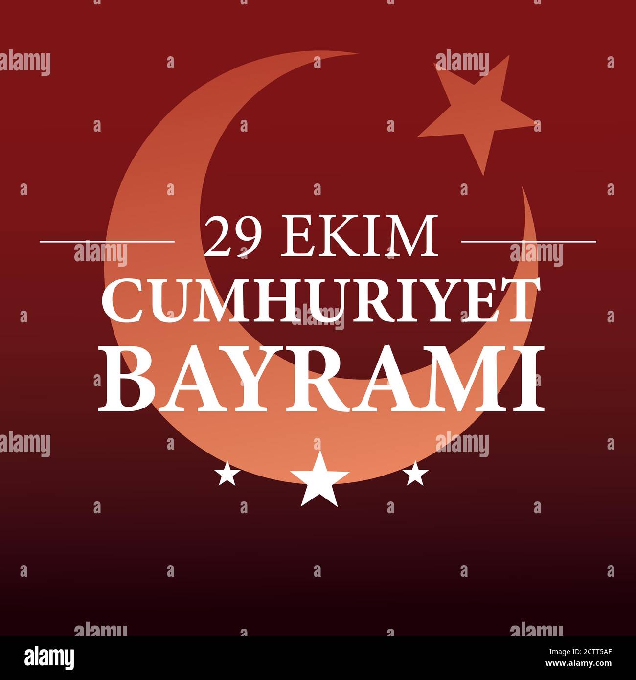 29 ekim cumhuriyet bayrami with turkish moon with star design, Turkey and republic theme Vector illustration Stock Vector
