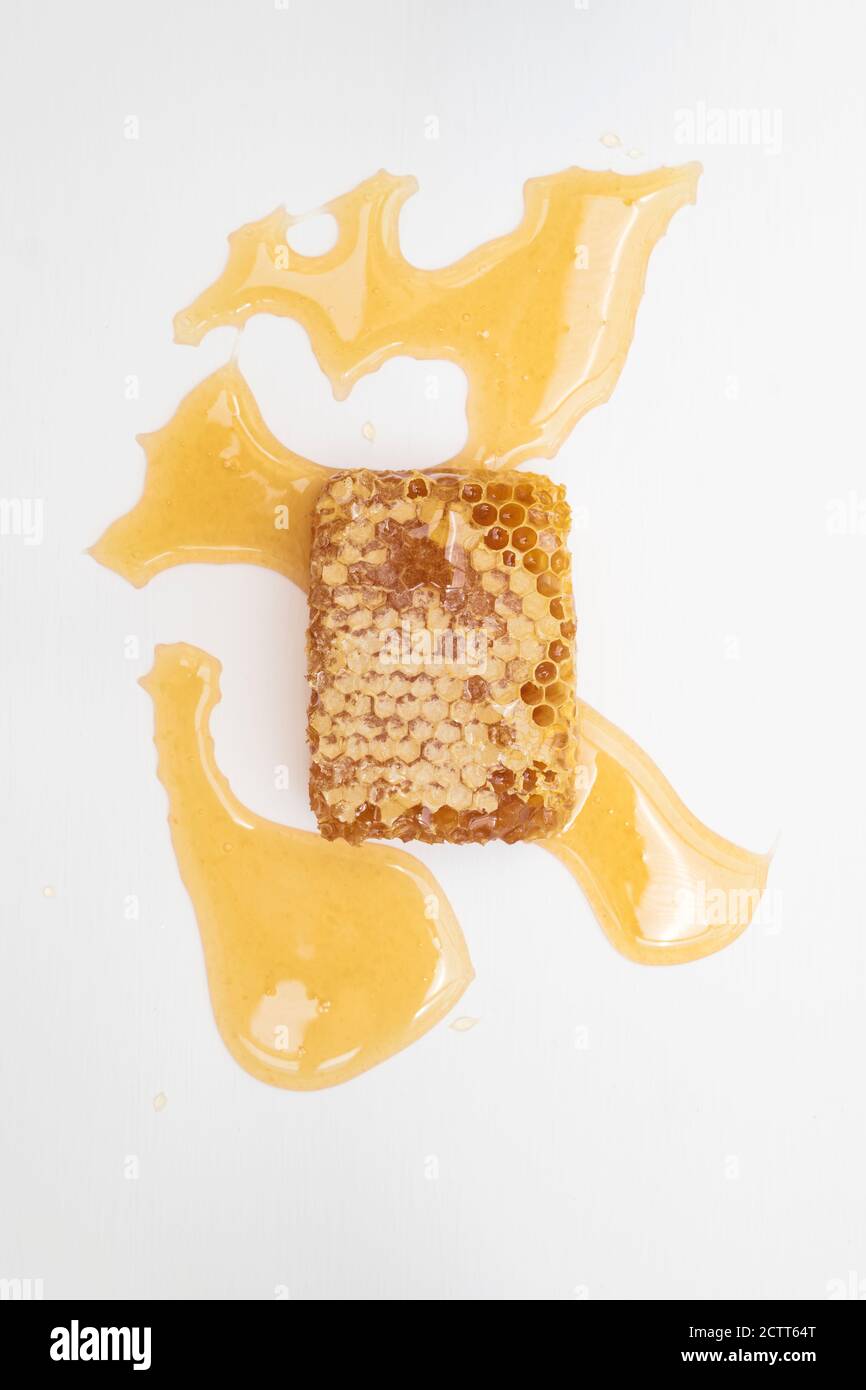 Honeycomb on a white background Stock Photo