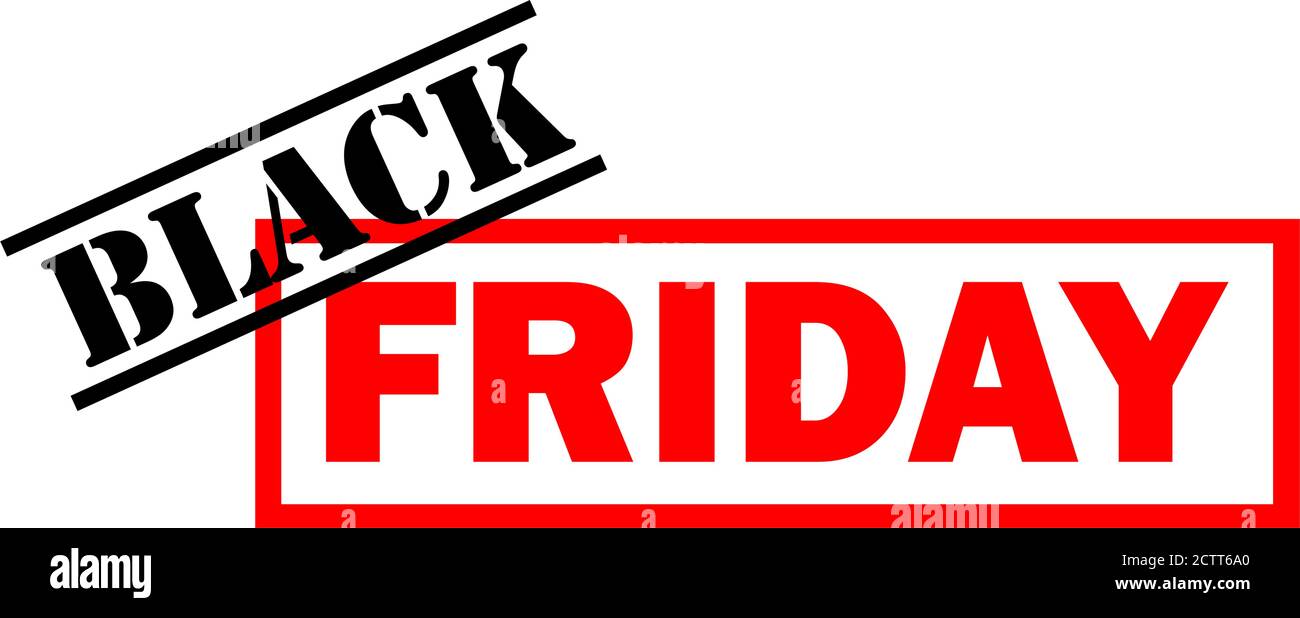 Black Friday logo design label, black and red Stock Vector