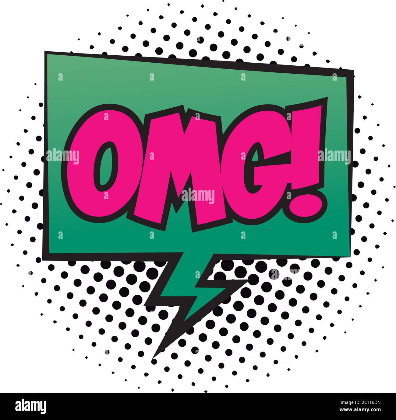 speech bubble with omg word pop art fill style vector illustration ...