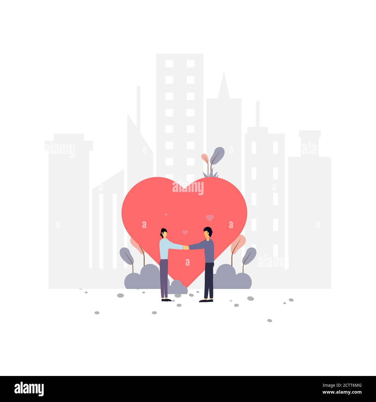 First date flat illustration.Vector design template.Suitable for landing page, ui, website, mobile app, editorial, poster, flyer, article, and banner. Stock Vector