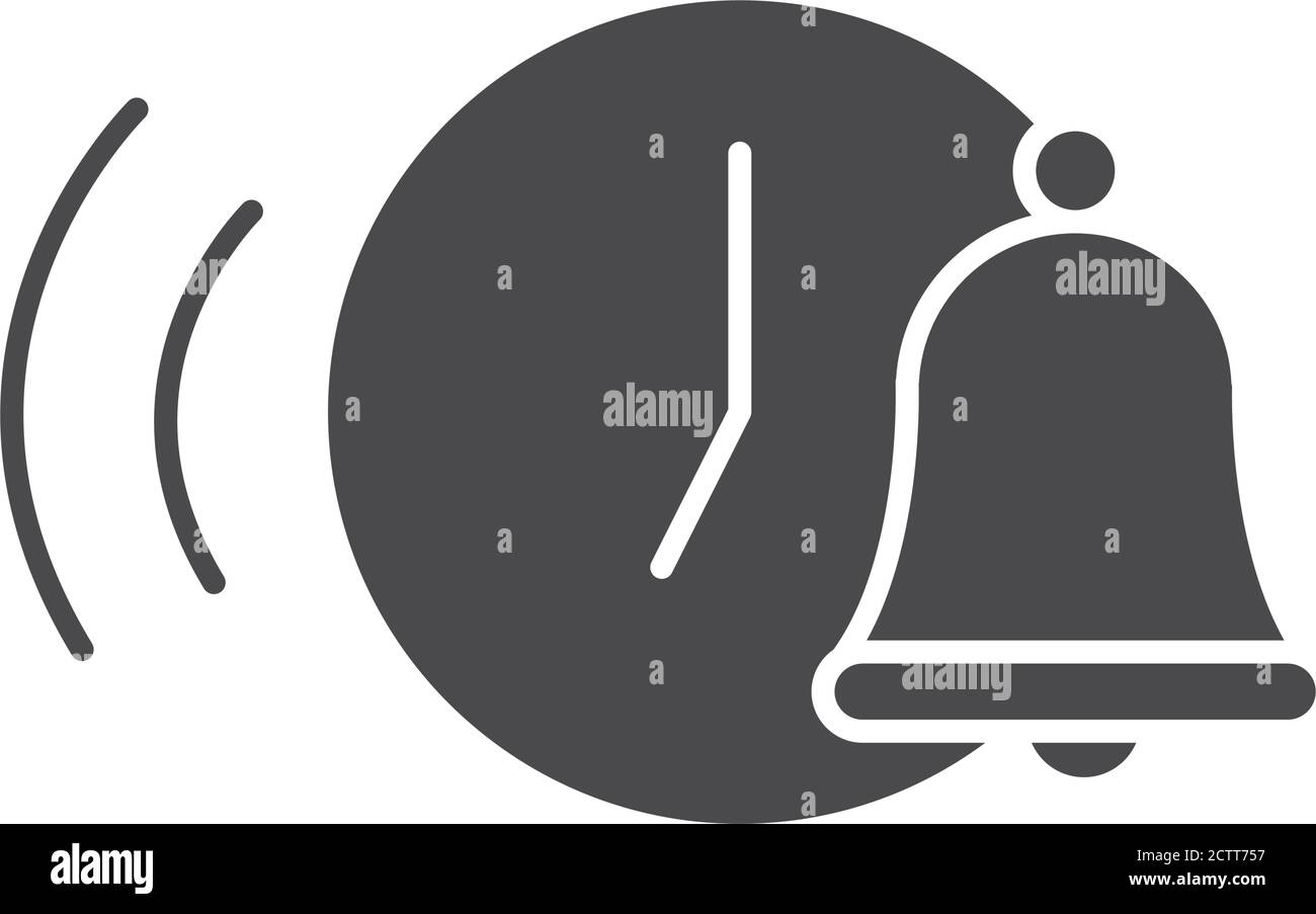 wake up clock bell time vector illustration silhouette icon style Stock ...