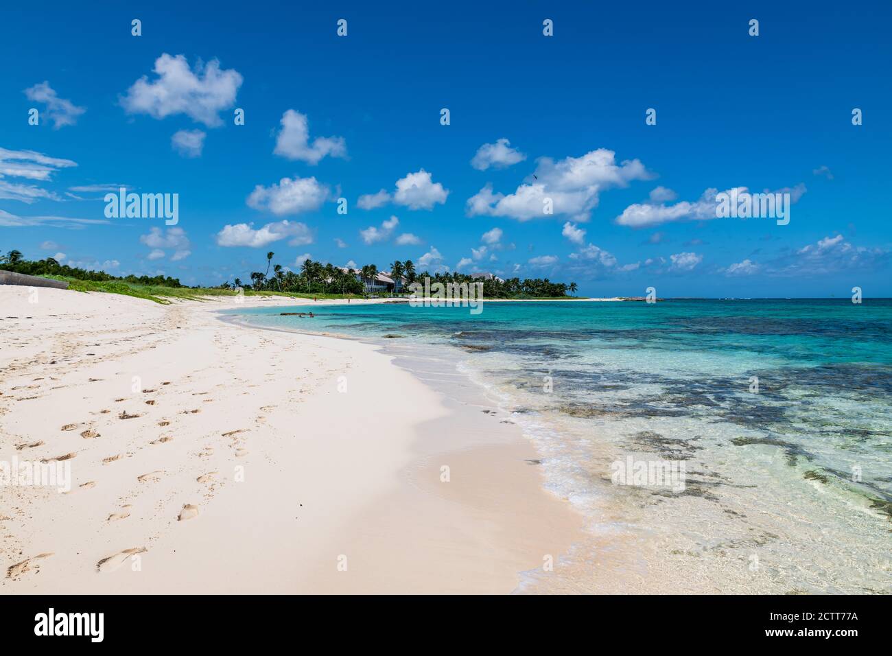 View of Cabbage beach in Paradise Island (Nassau, Bahamas Stock Photo