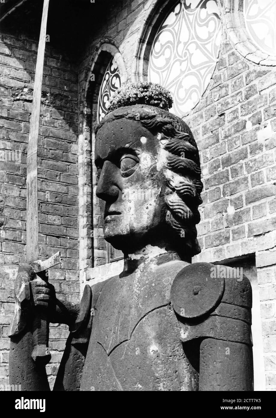 The Roland statue of Brandenburg in Germany, photo taken 1986 Stock Photo
