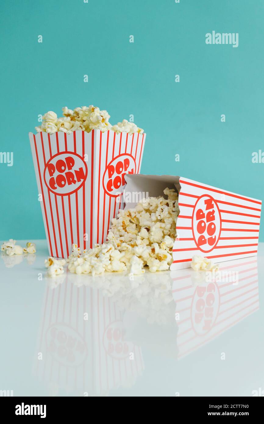 Studio shot of popcorn Stock Photo