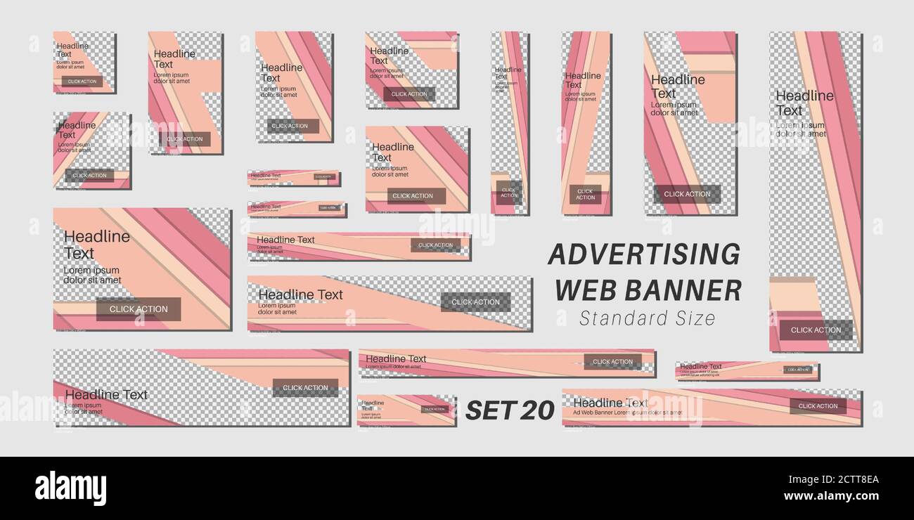 Vector ad web banner with standard size. design template for your