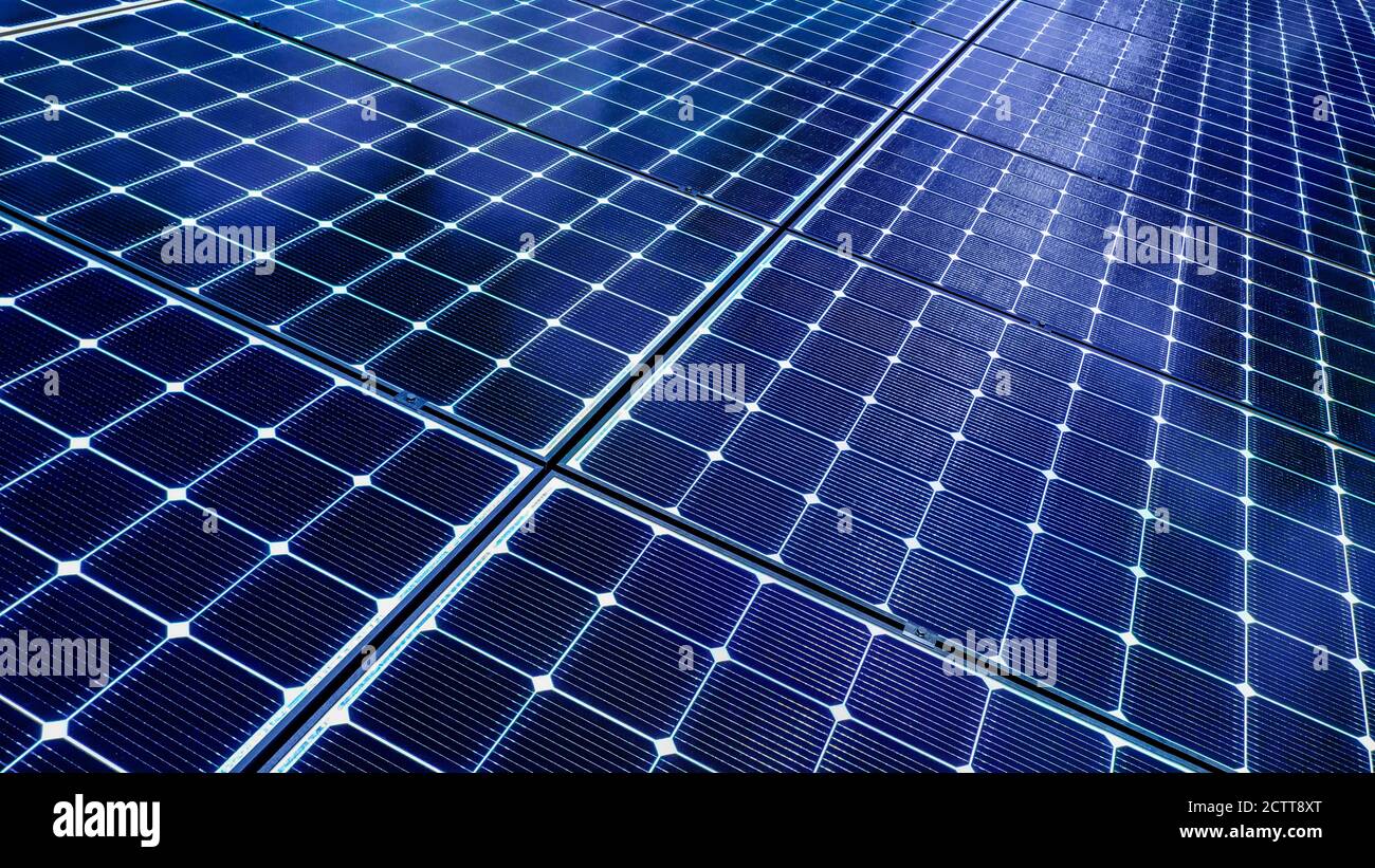Close-up of solar panels Stock Photo