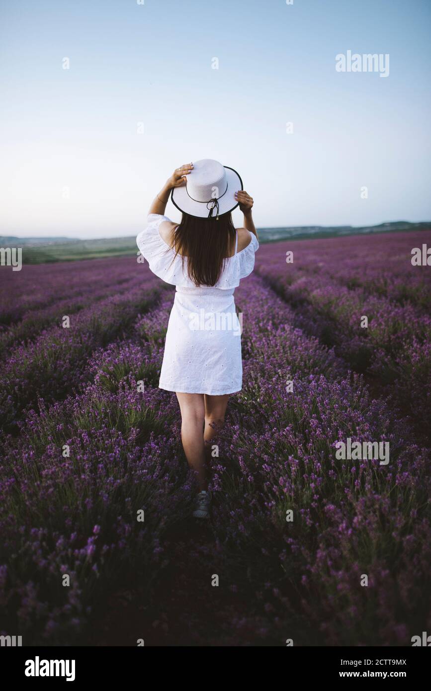Woman standing rear view dress hi-res stock photography and images - Alamy