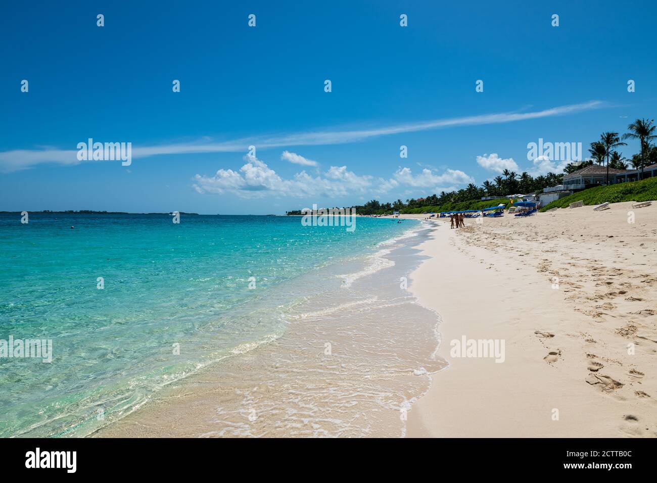View of Cabbage beach in Paradise Island (Nassau, Bahamas Stock Photo