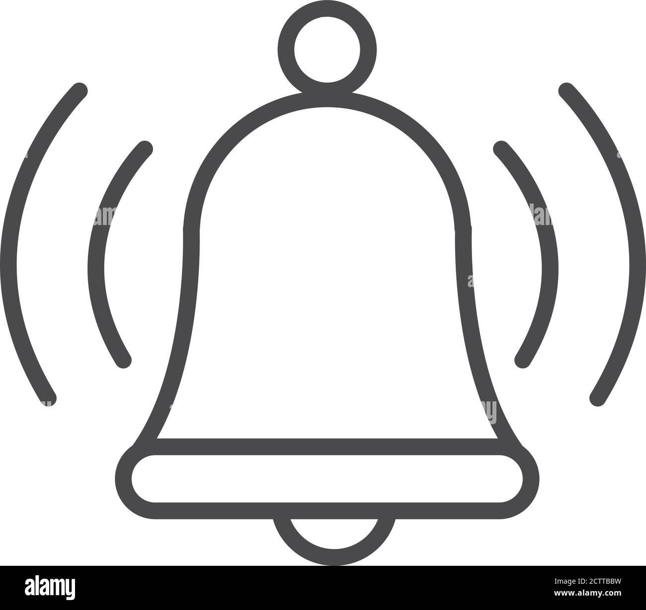 alarm bell alert caution vector illustration linear icon style Stock