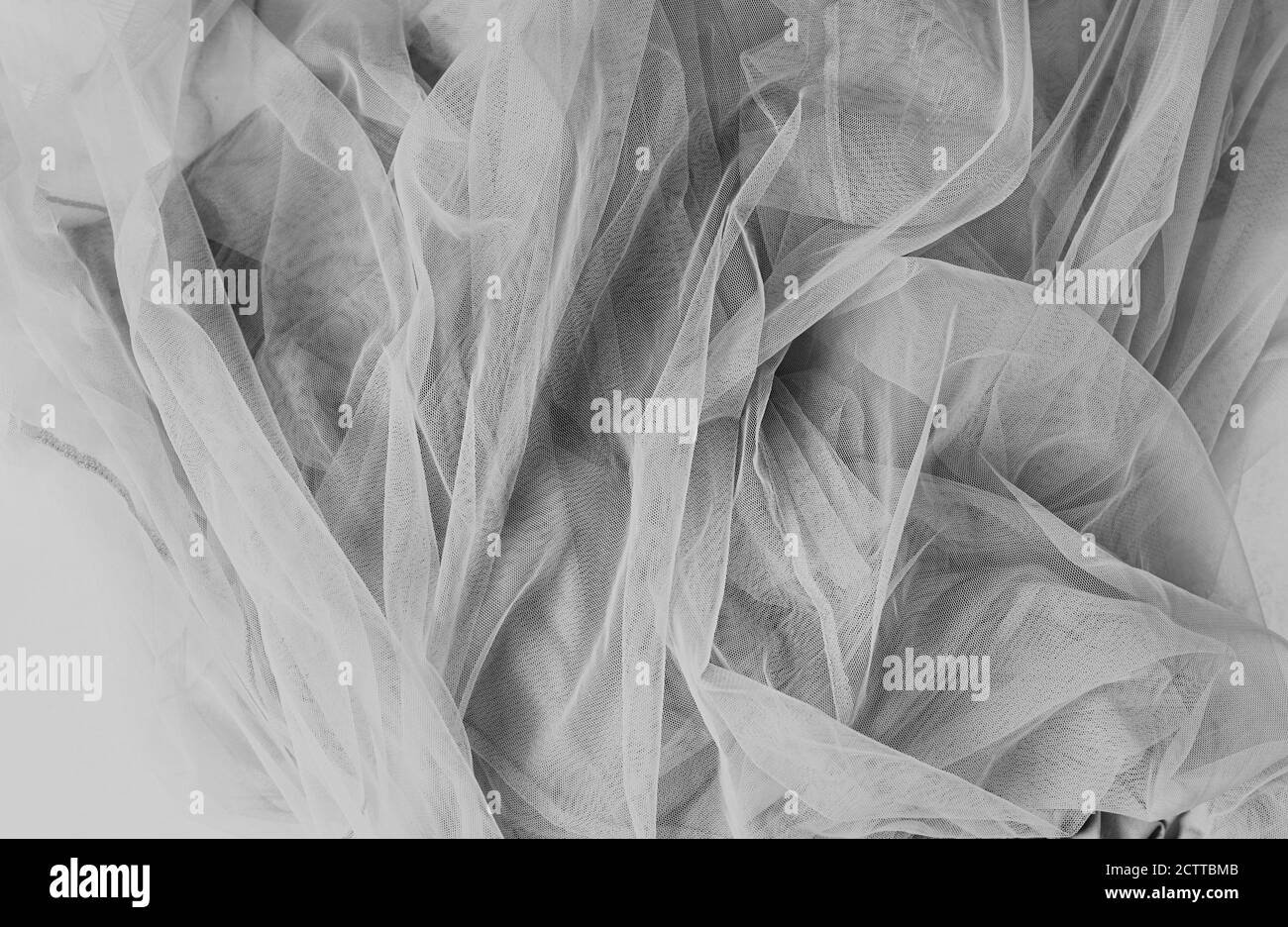 grey tulle fabric texture Stock Photo