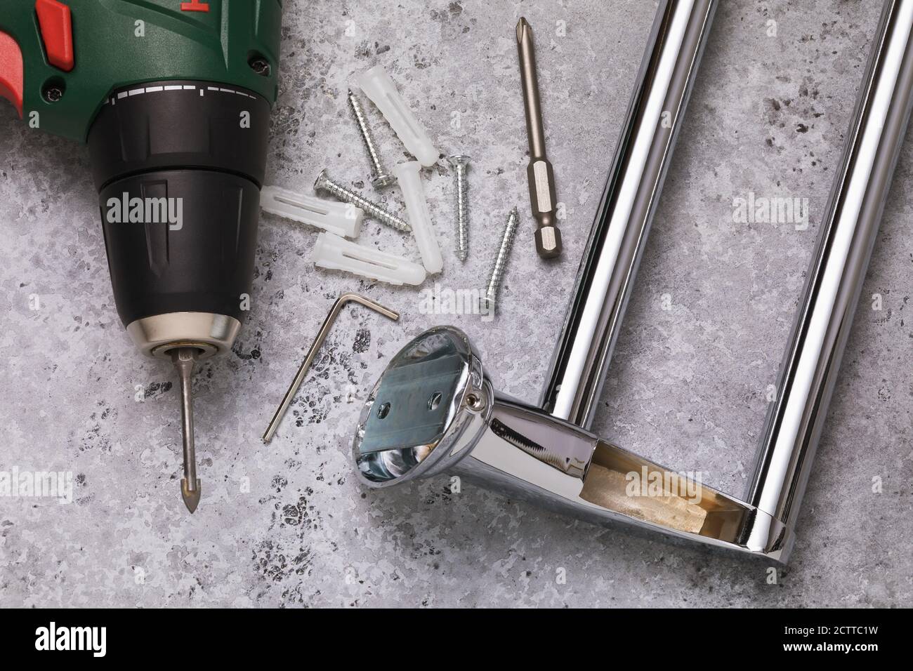 Bathroom towel rail install hi-res stock photography and images - Alamy