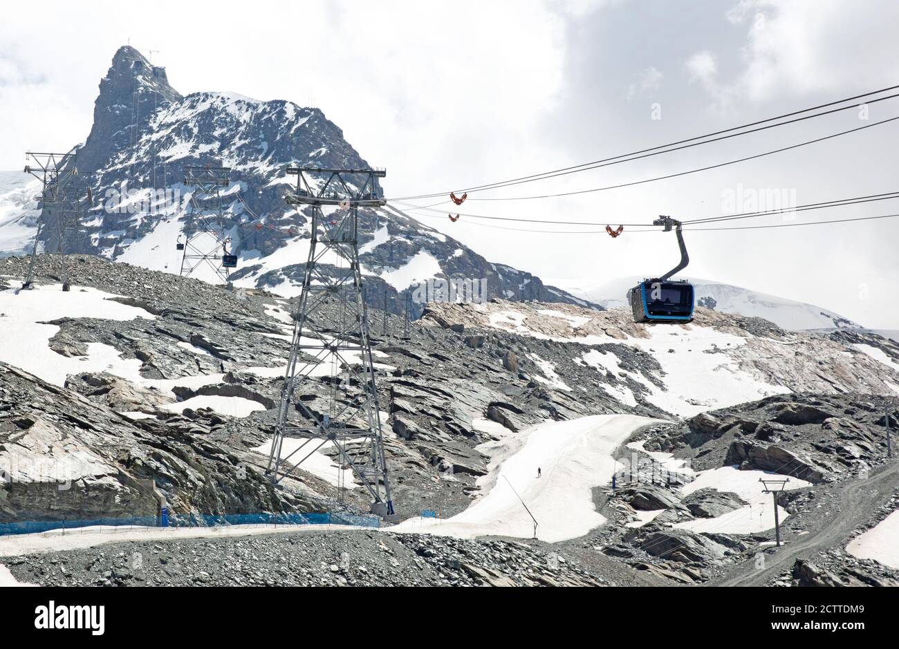 Zermatt, Switzerland july 19, 2020 New cable car on it's way to the