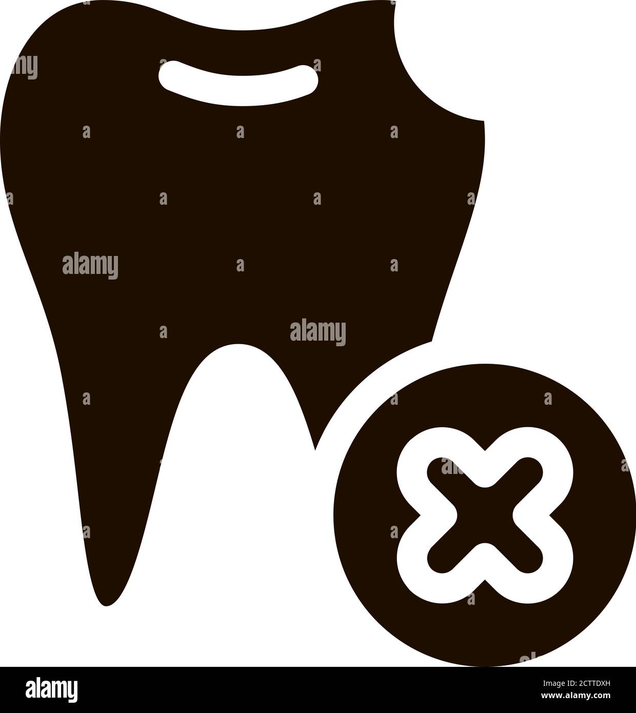 Dentist Stomatology Unhealthy Tooth glyph icon Stock Vector Image & Art ...