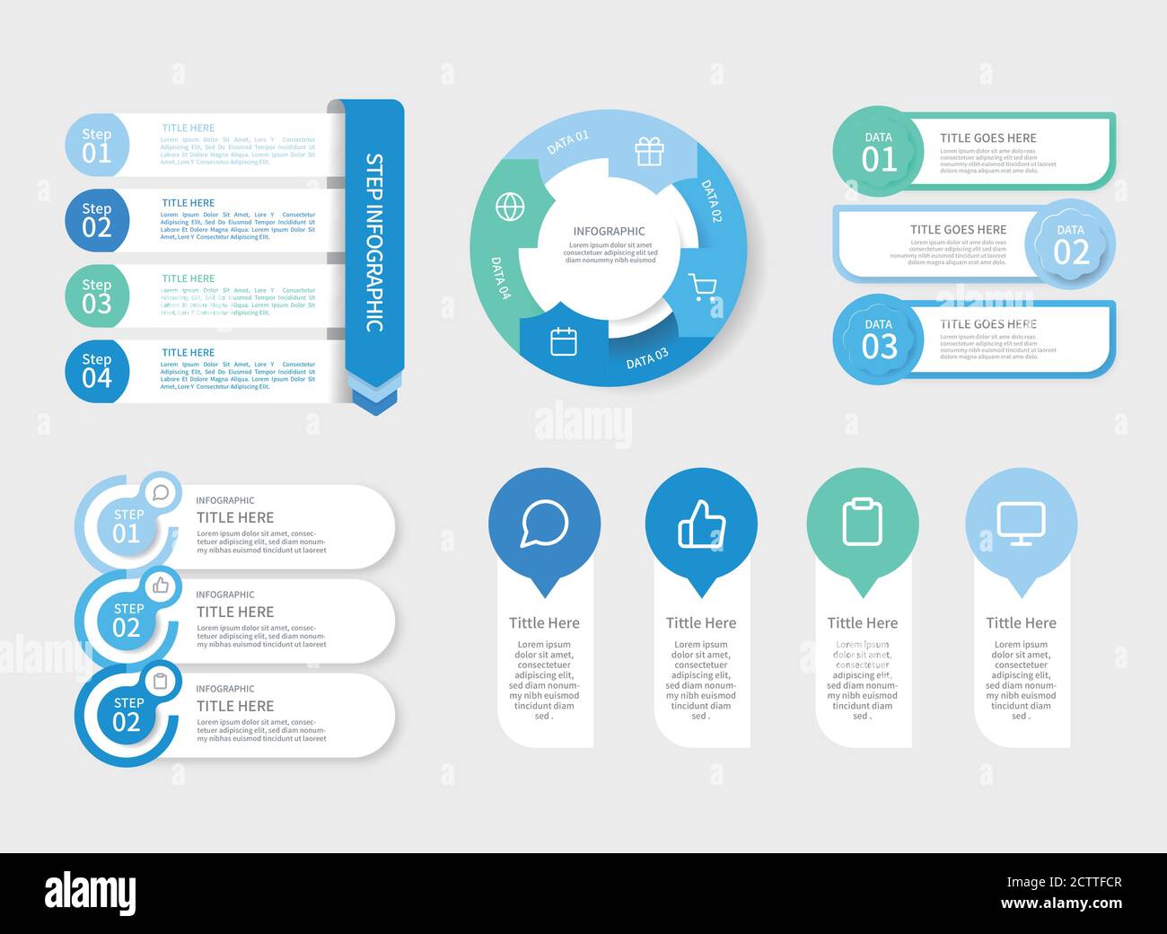 Set of infographic elements in flat design style illustration 004 Stock ...