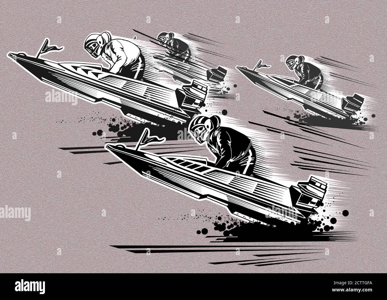 Stylized vector illustration of drawings of a speedboat Stock Vector Image  & Art - Alamy