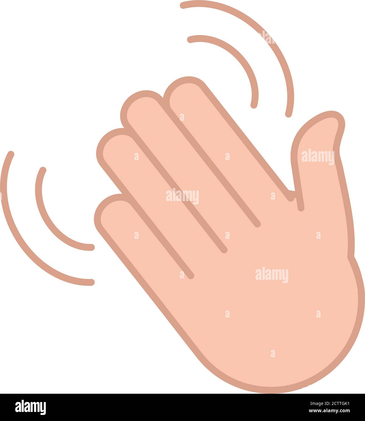 sign language gesture clapping hand vector illustration line and fill