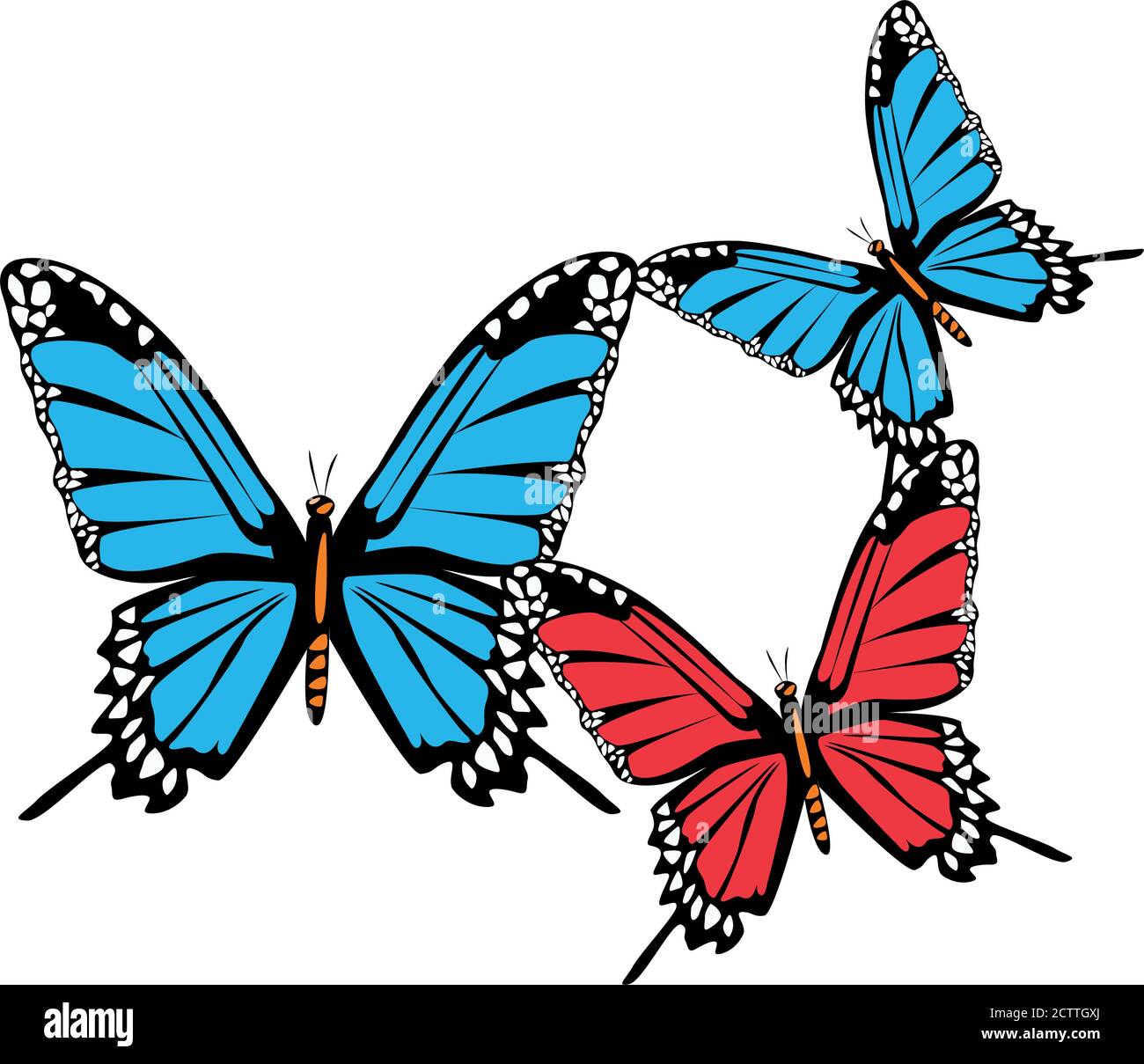 beautiful butterflies flying isolated icons vector illustration design ...