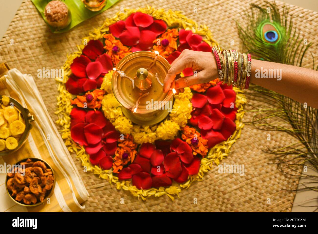 Onam pookalam design hi-res stock photography and images - Alamy
