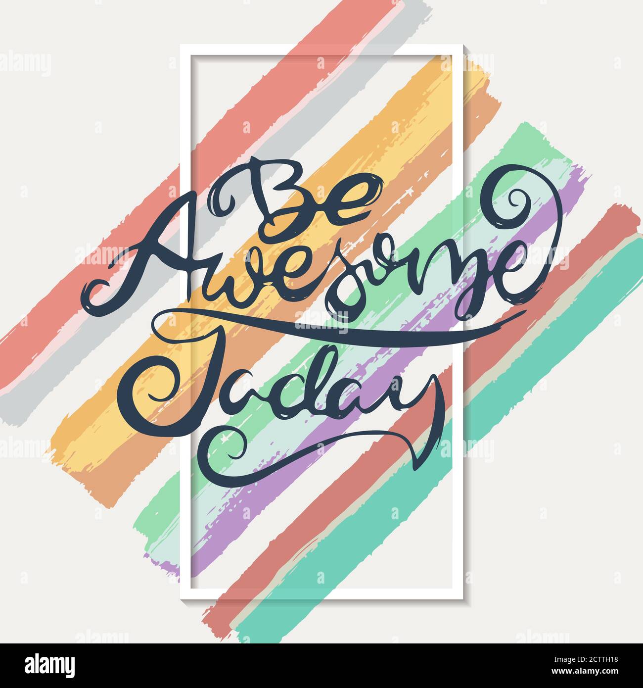 Be Awesome Today. Vector motivational phrase. Hand drawn ornate