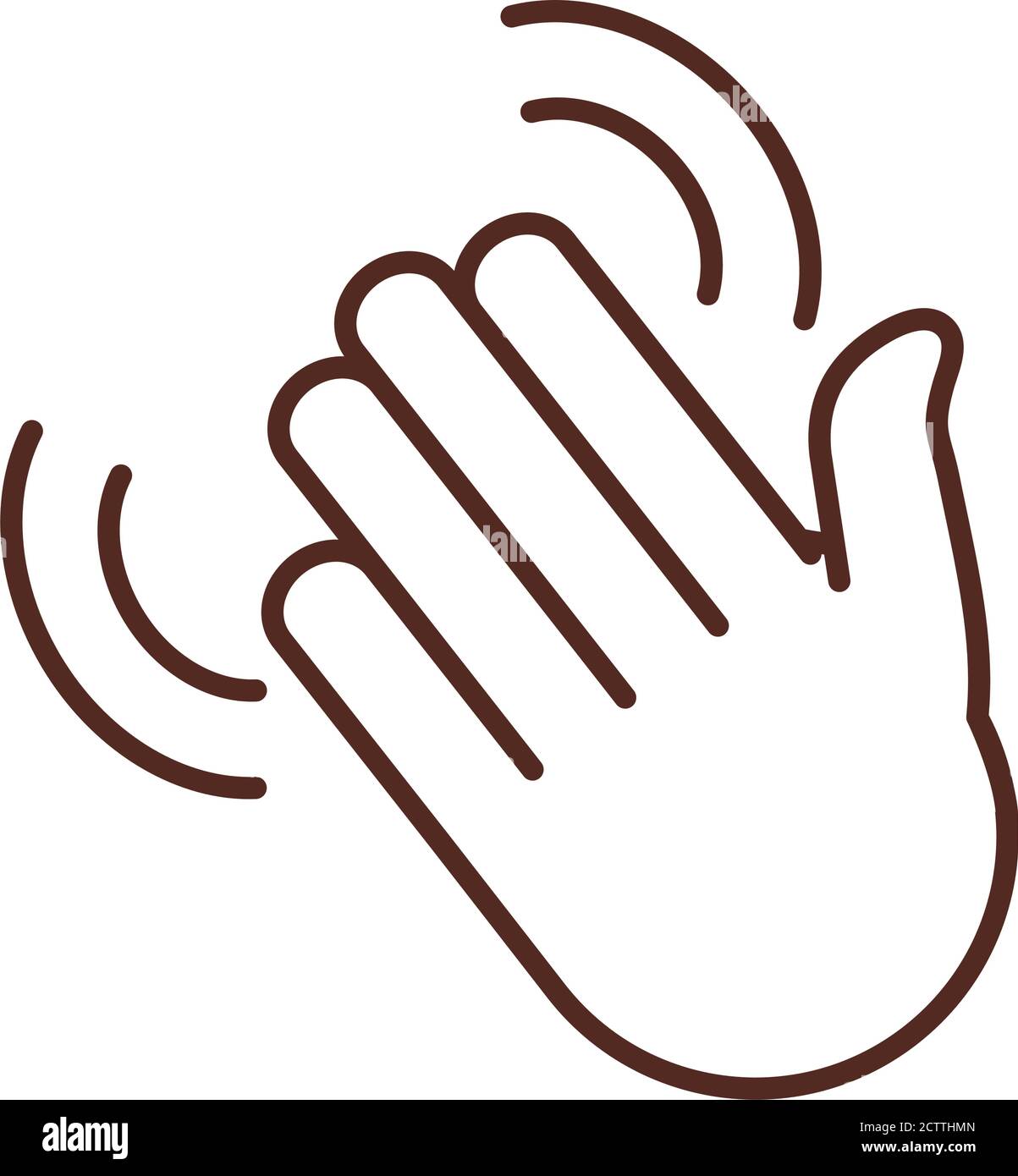 sign language gesture clapping hand vector illustration line icon Stock ...