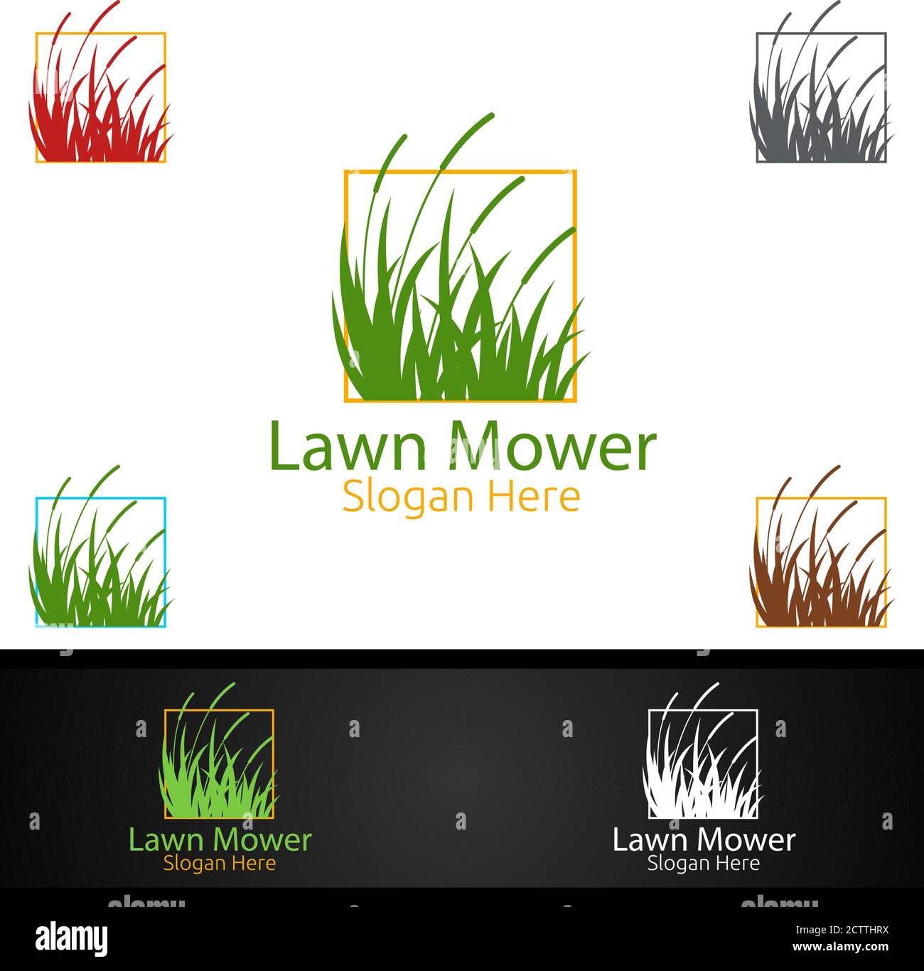 Lawn Mower Logo for Lawn Mowing Gardener Vector Design Stock Vector