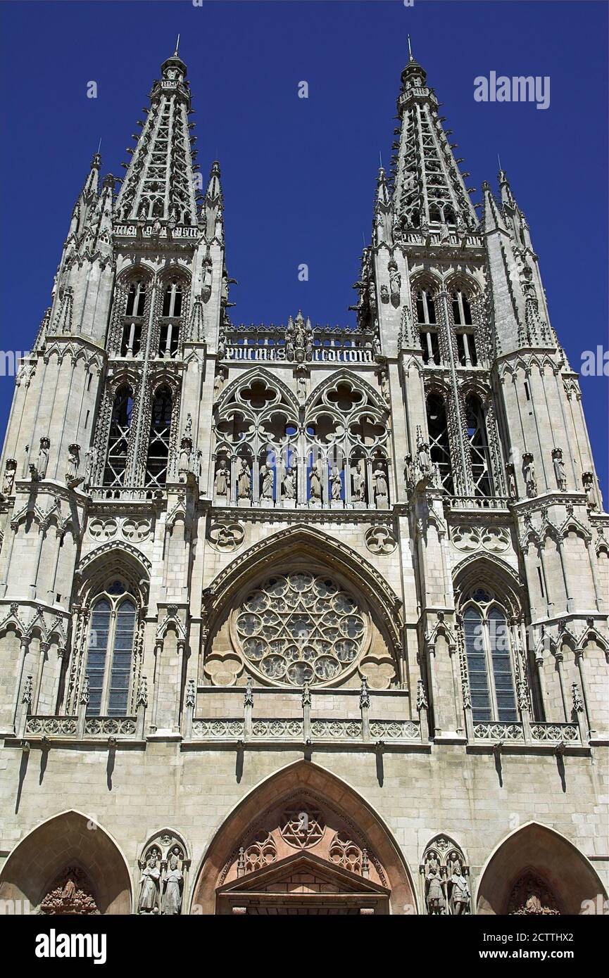 Spain, Hiszpania, España, Burgos, The Cathedral of Saint Mary, Kathedrale Jungfrau Maria, Santa Iglesia Catedral Basílica Metropolitana de Santa María Stock Photo