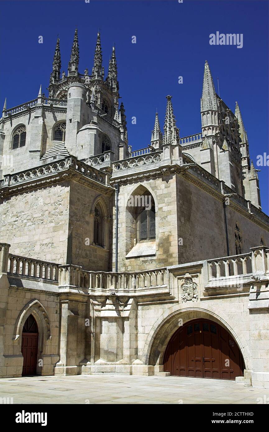 Spain, Hiszpania, España, Burgos, The Cathedral of Saint Mary, Kathedrale Jungfrau Maria, Santa Iglesia Catedral Basílica Metropolitana de Santa María Stock Photo