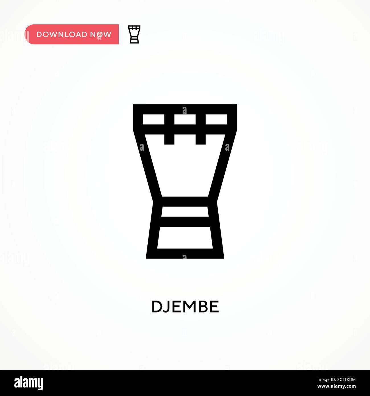 Djembe vector icon. . Modern, simple flat vector illustration for web site or mobile app Stock Vector