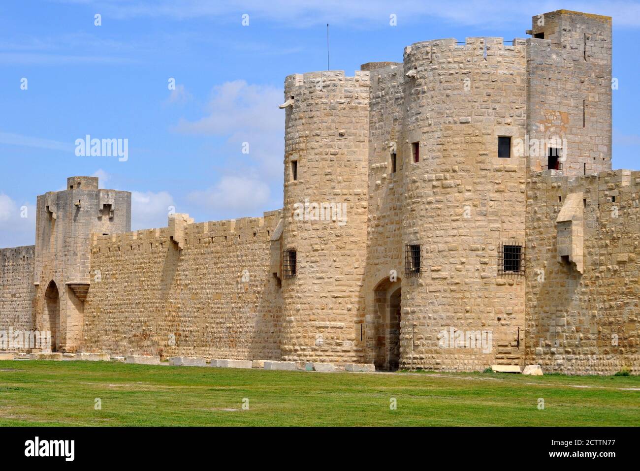 France, Camarge, Aigues Mortes, founded in the 13th century by Saint Louis, this medieval city reveals a particularly well preserved architecture. Stock Photo