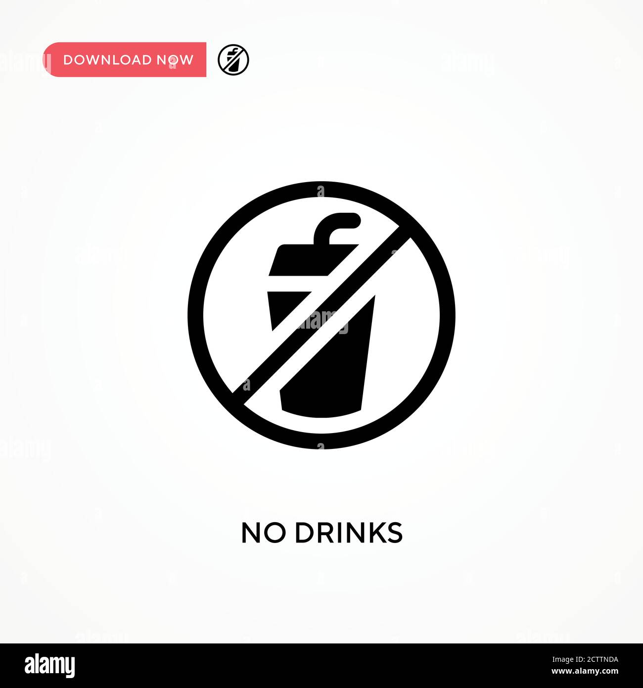 No drinks vector icon. . Modern, simple flat vector illustration for web site or mobile app Stock Vector