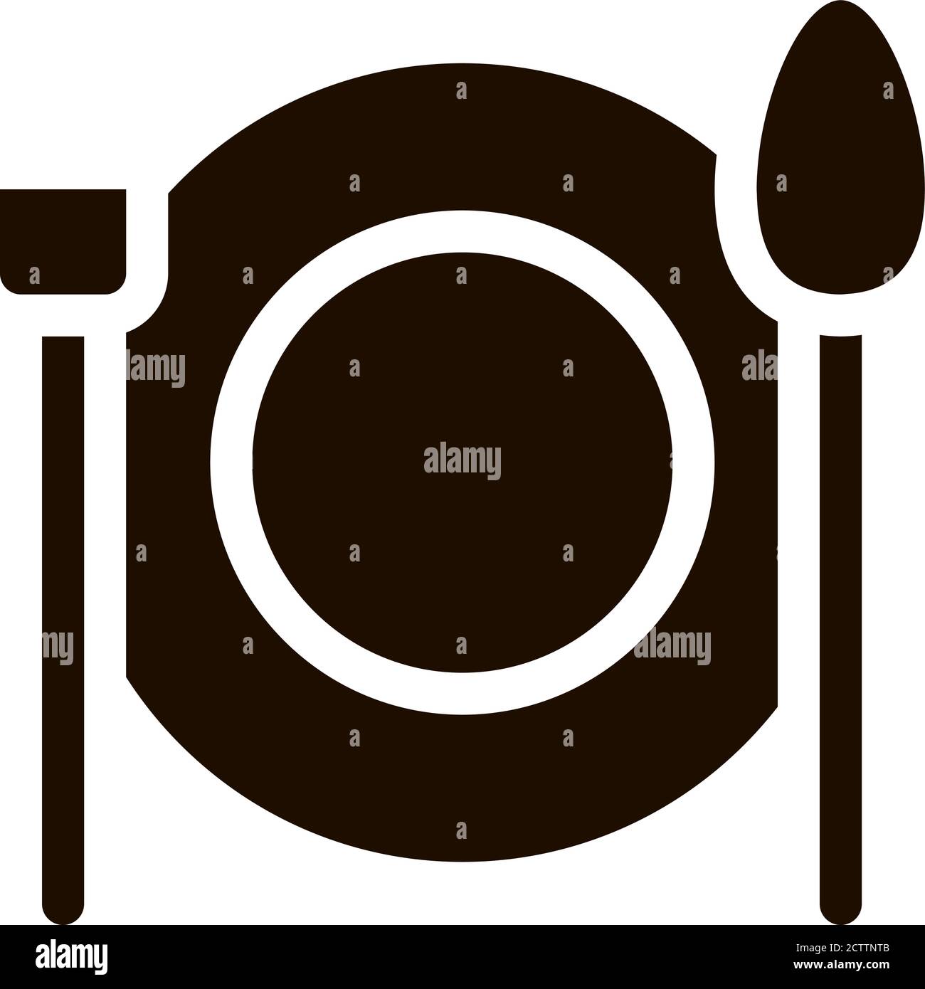 Plate Fork And Spoon Vector Sign Icon Stock Vector Image & Art - Alamy