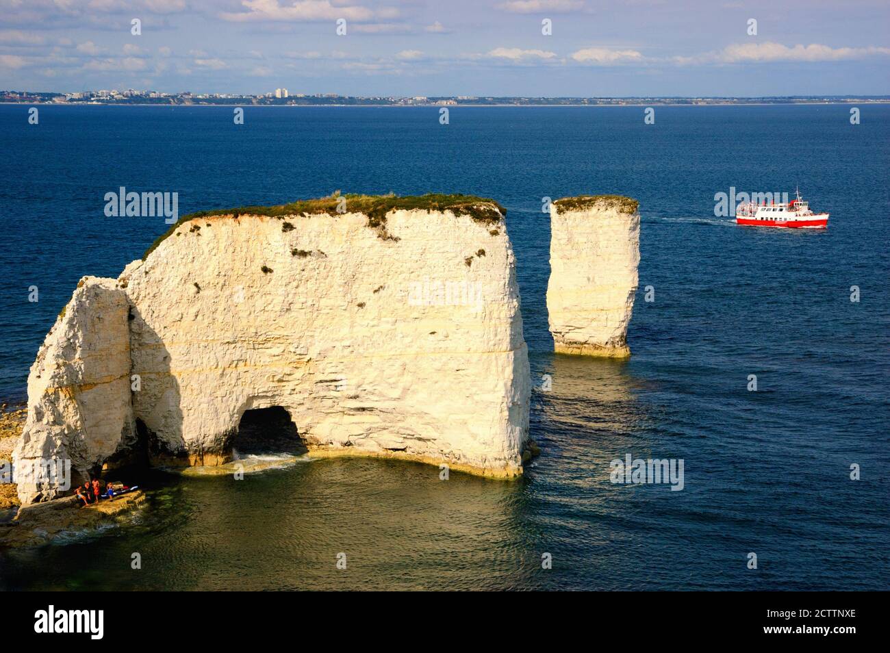 Old Harry Rocks. Chalk cliffs in Dorset, southern England, UK. UNESCO