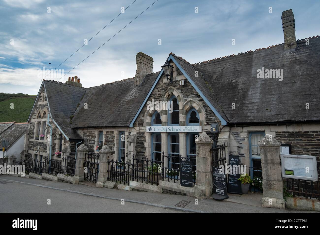 The Old School hotel and restaurant at Port Isaac, Cornwall Stock Photo