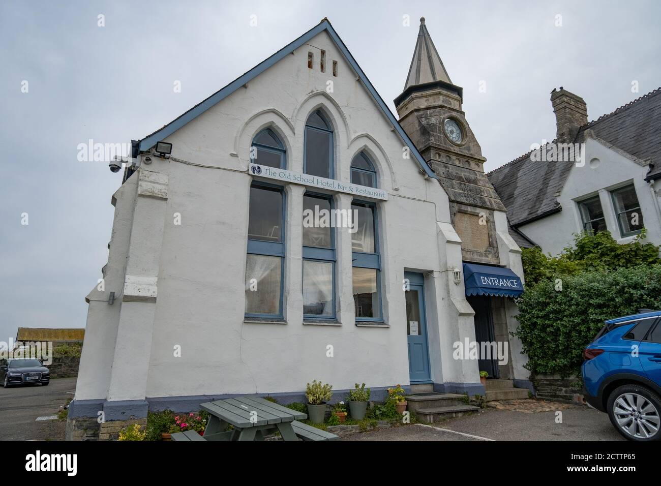 The Old School hotel and restaurant at Port Isaac, Cornwall Stock Photo