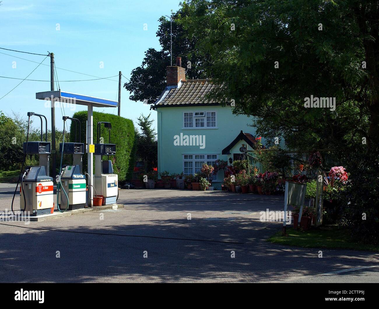 Old petrol station in Charsfield, East Suffolk Stock Photo Alamy