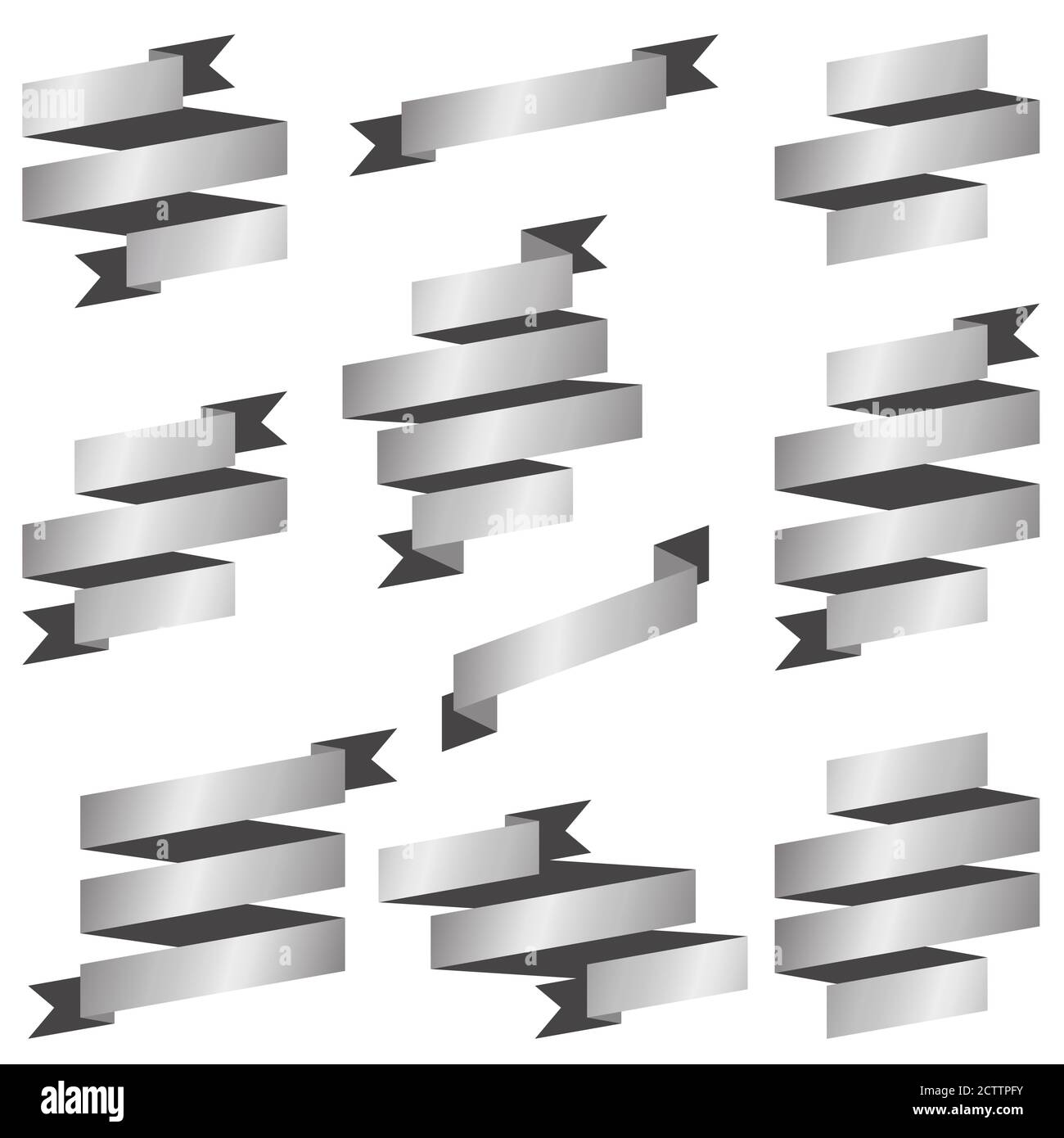 big collection of silver retro banners vector file Stock Vector