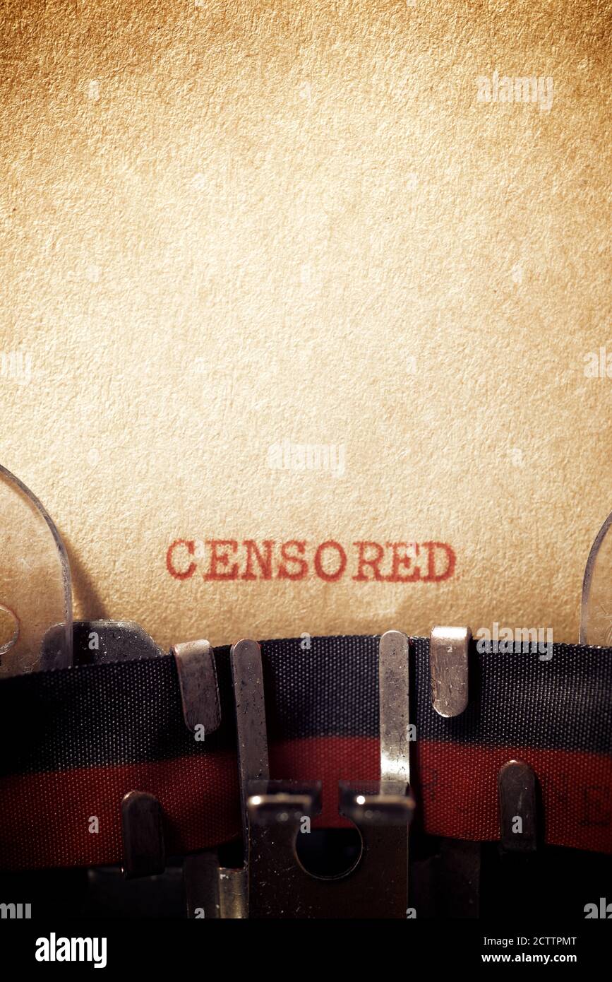 Censored word written with a typewriter Stock Photo - Alamy