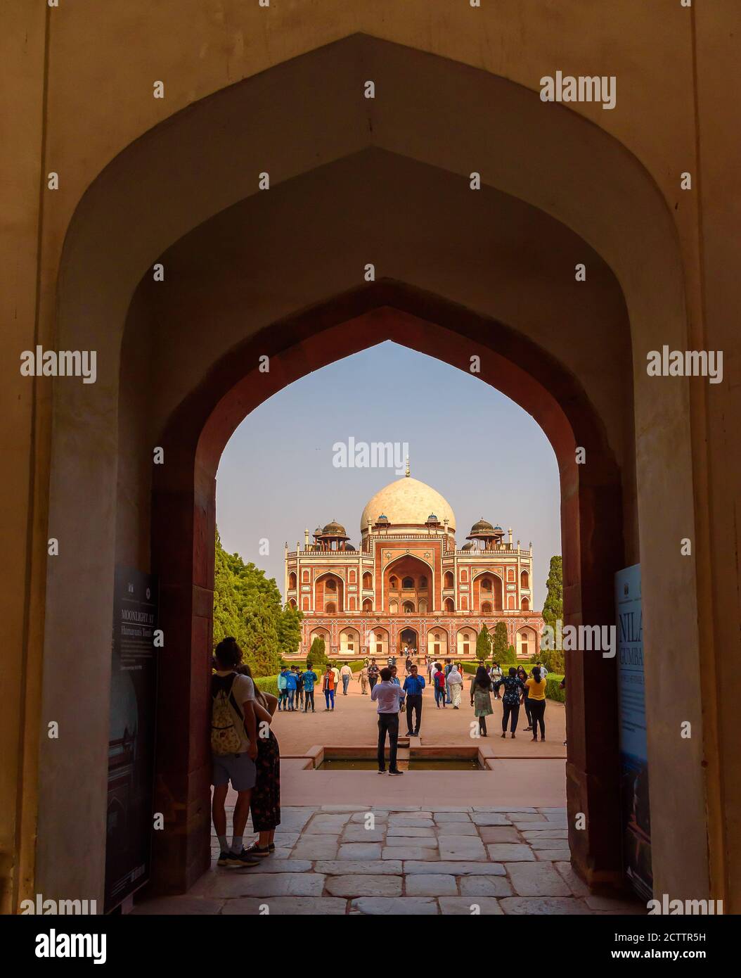 October 11, 2019.  In Frame the Humayun's tomb , the tomb of the Mughal Emperor Humayun in Delhi, India. Stock Photo