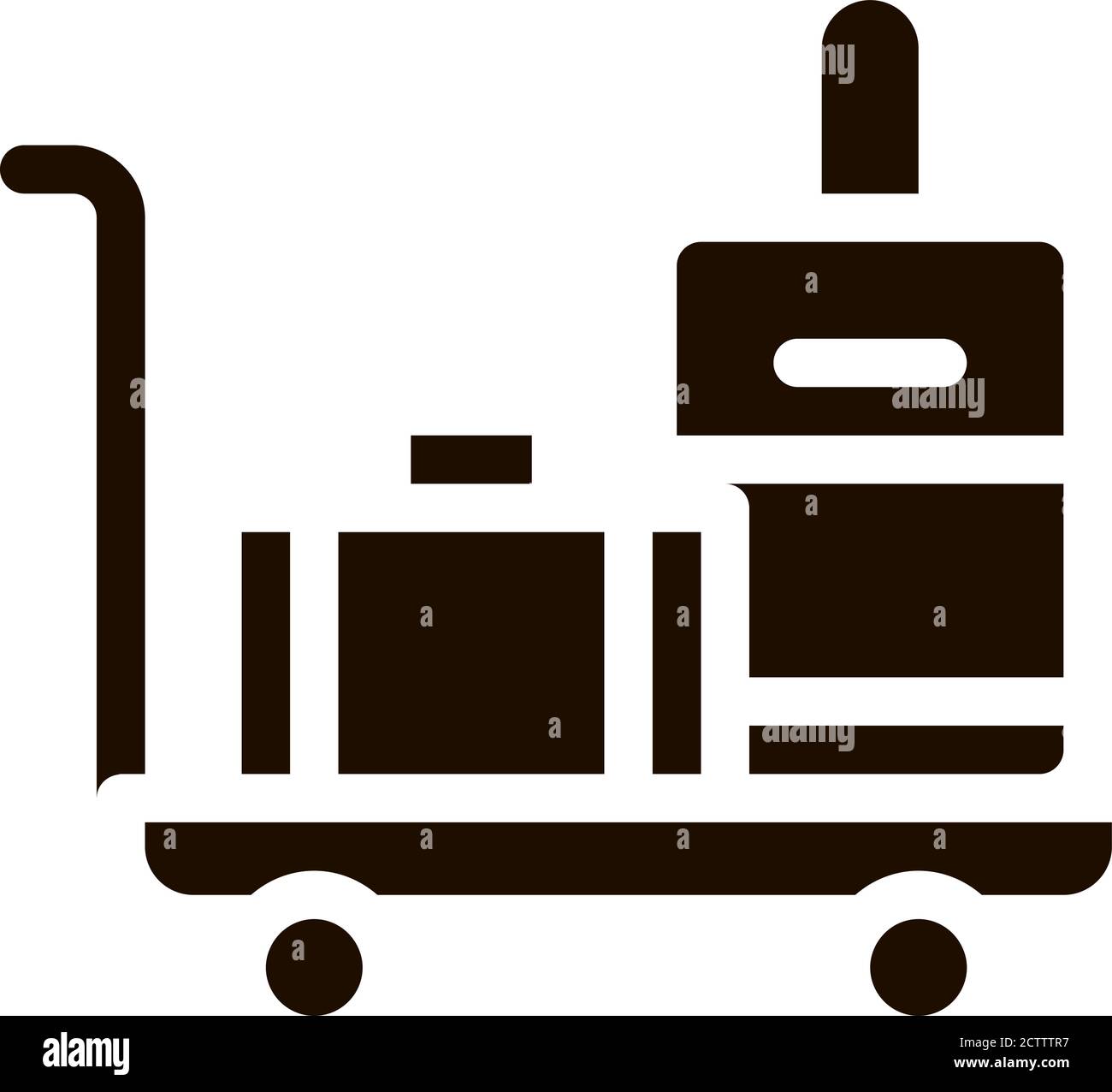 Baggage Cart With Valise Vector Icon Stock Vector Image & Art - Alamy