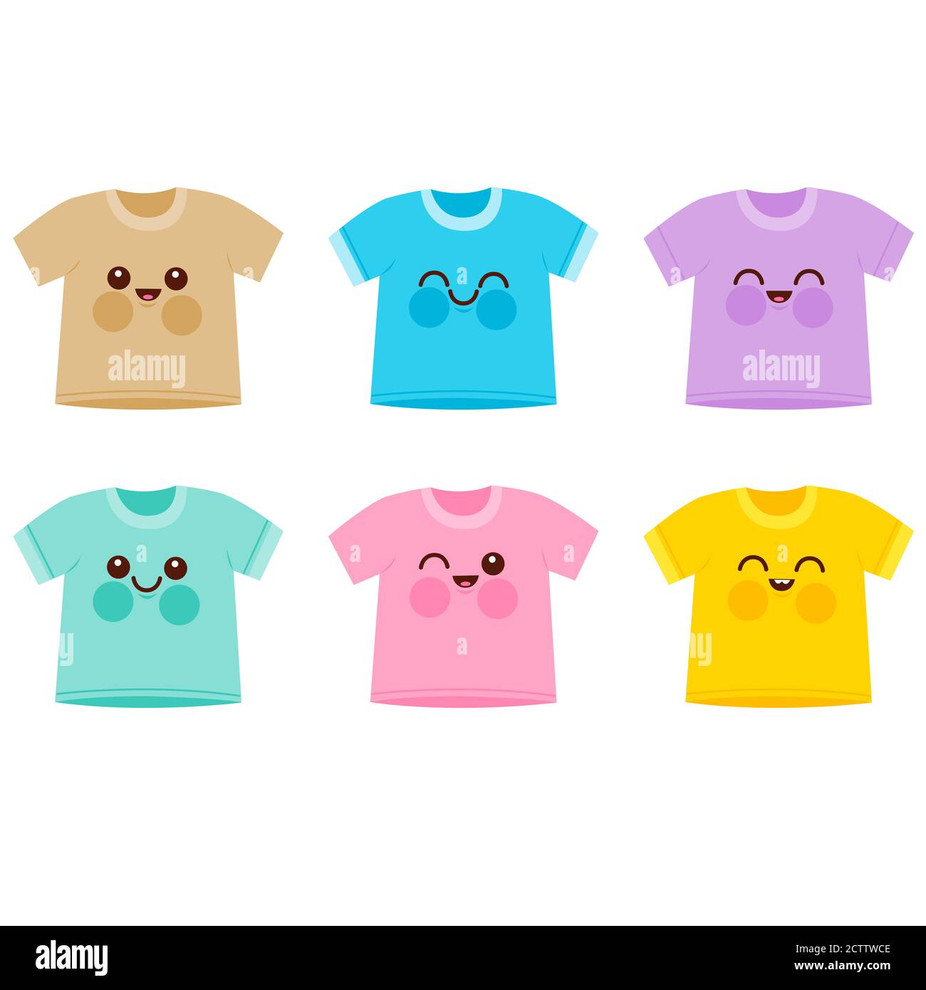 Colorful t-shirt character collection. Stock Photo