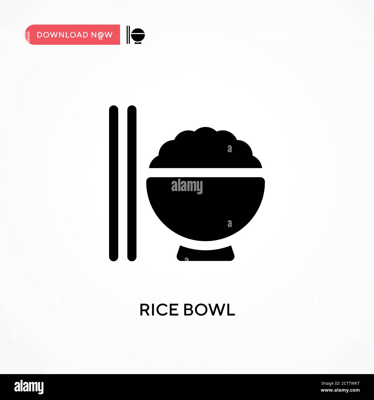 Rice bowl vector icon. . Modern, simple flat vector illustration for web site or mobile app Stock Vector