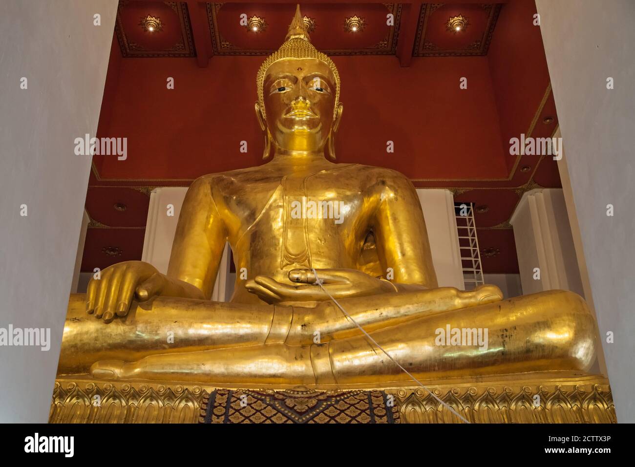 Phra Mongkhon Bophit, the Buddha of the Holy and Supremely Auspicious Reverence in Ayutthaya, Thailand. Stock Photo