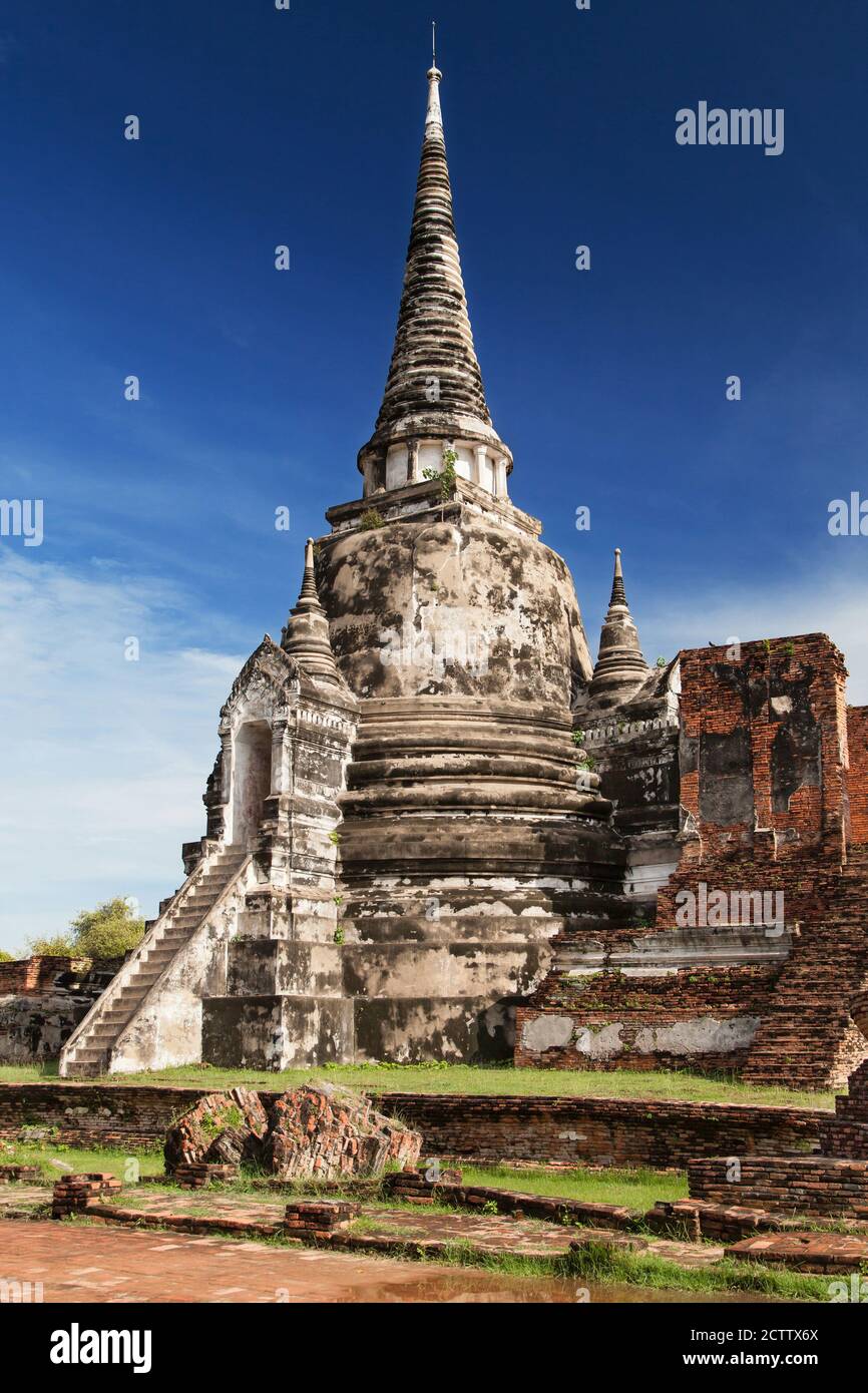 Eastern Chedi of the Wat Phra Si Sanphet, Ayutthaya, Thailand. Stock Photo